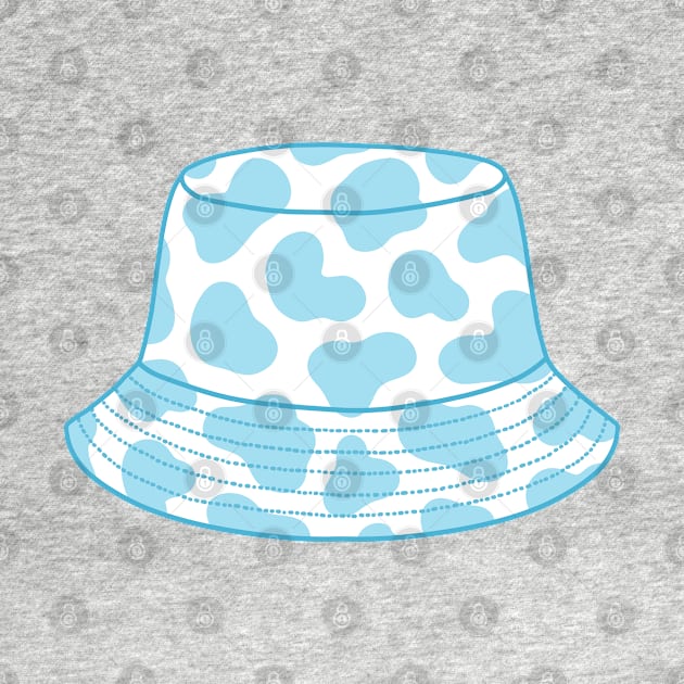 Light blue cow print bucket hat by Nikamii